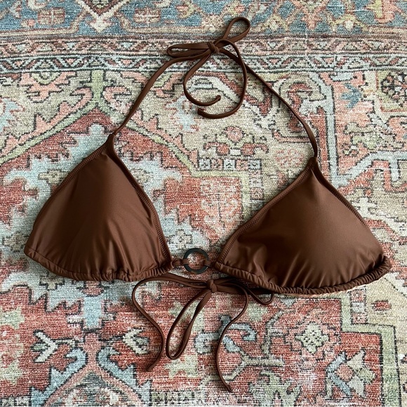 J. Crew O-Ring String Bikini Top Size 3X NWT Chocolate Brown - Picture 6 of 7